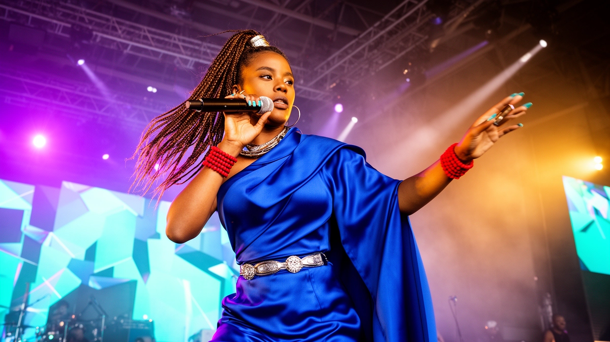 African artist on stage